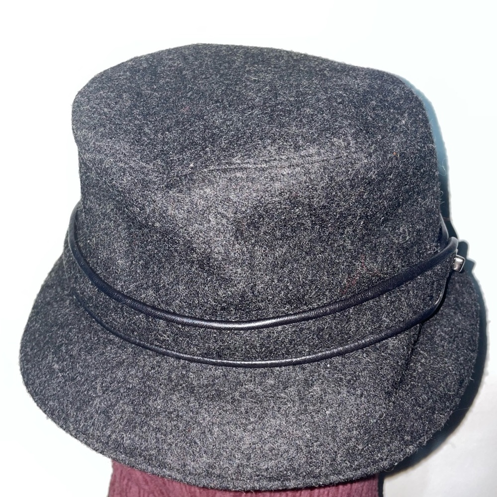 Coach wool blend bucket hat. It’s a beautiful slate gray color.
